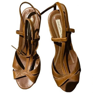 Costa  Blanca tan platform wedge sandals 7 New